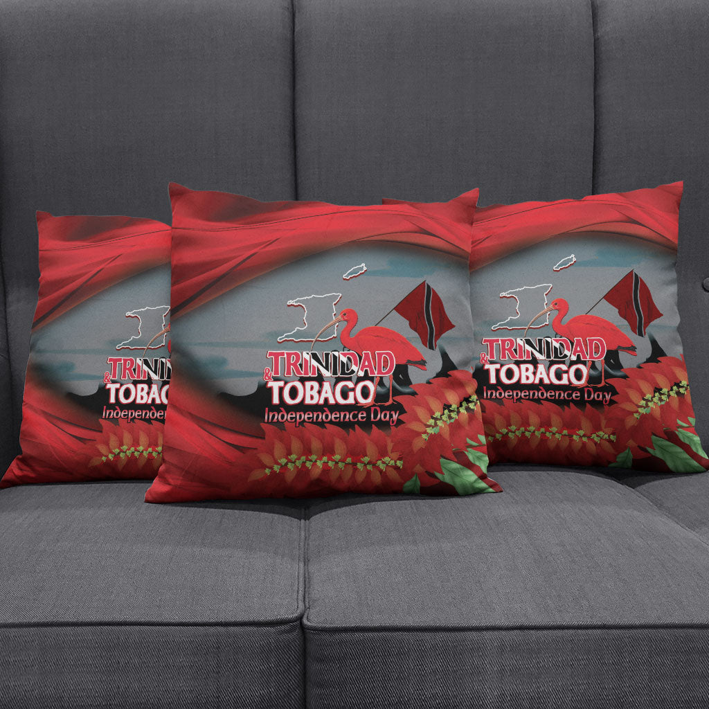 Trinidad and Tobago Independence Day Pillow Cover Scarlet Ibis And Chaconia Flowers