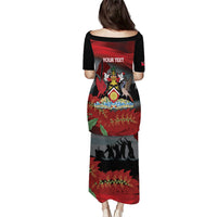 Personalized Trinidad and Tobago Independence Day Puletasi Scarlet Ibis And Chaconia Flowers