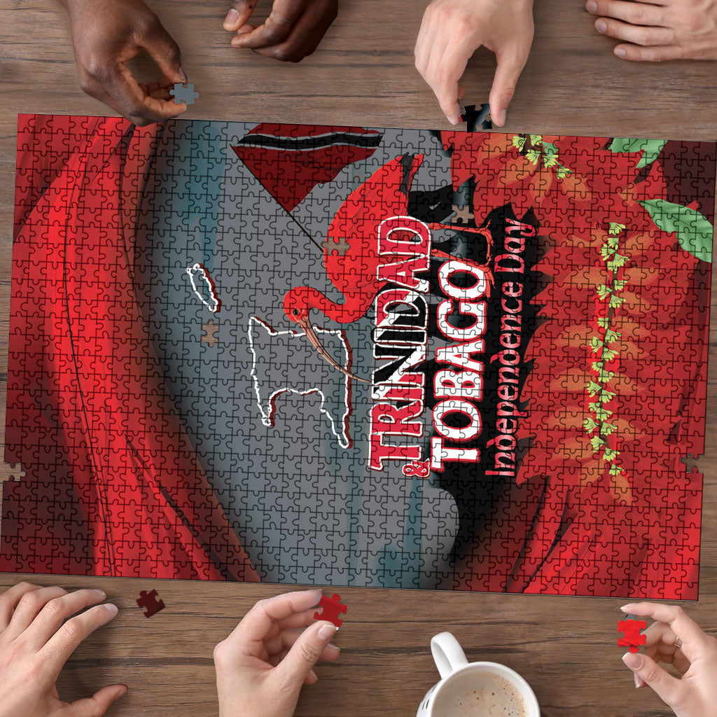 Trinidad and Tobago Independence Day Puzzle Scarlet Ibis And Chaconia Flowers