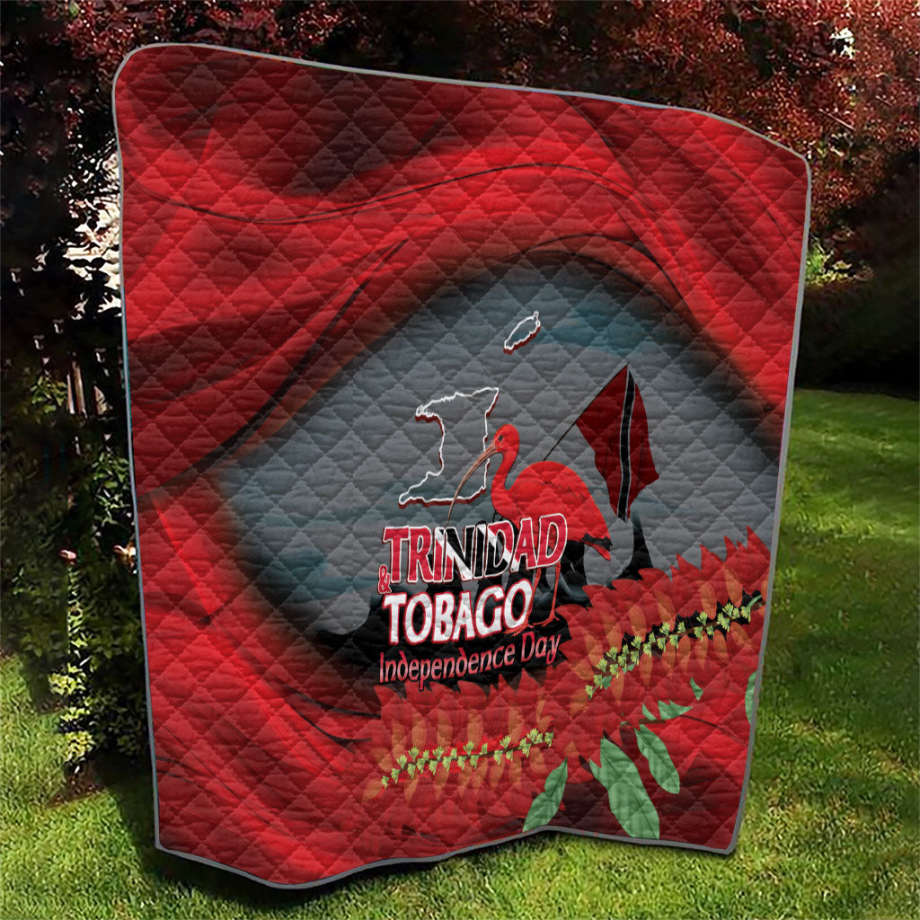 Trinidad and Tobago Independence Day Quilt Scarlet Ibis And Chaconia Flowers