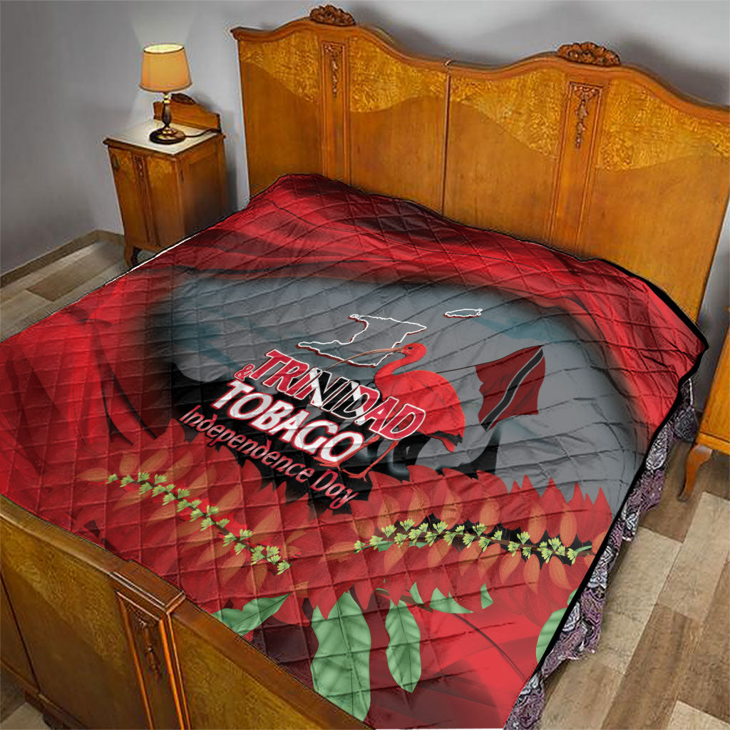 Trinidad and Tobago Independence Day Quilt Scarlet Ibis And Chaconia Flowers
