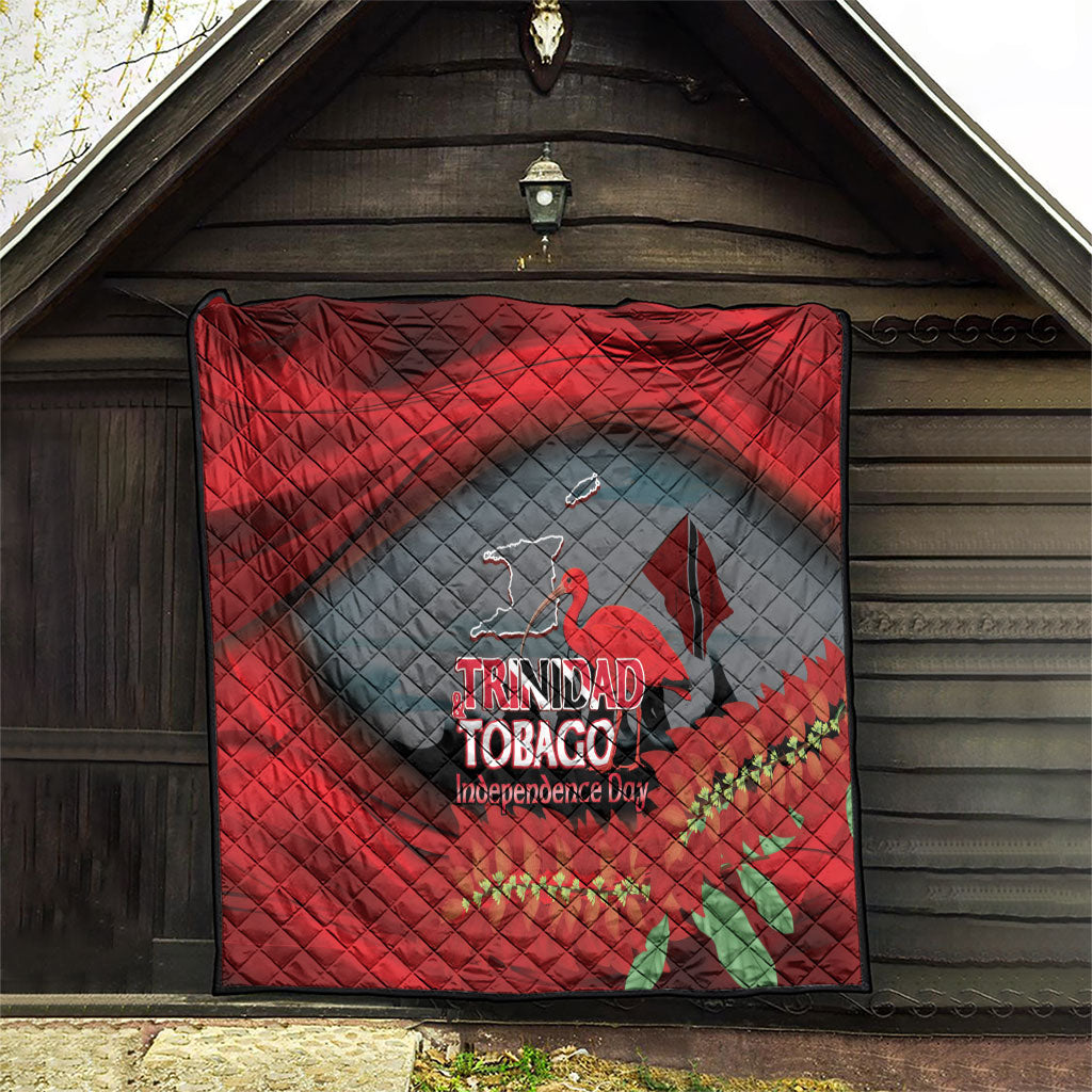 Trinidad and Tobago Independence Day Quilt Scarlet Ibis And Chaconia Flowers