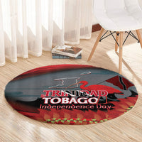 Trinidad and Tobago Independence Day Round Carpet Scarlet Ibis And Chaconia Flowers