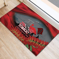 Trinidad and Tobago Independence Day Rubber Doormat Scarlet Ibis And Chaconia Flowers