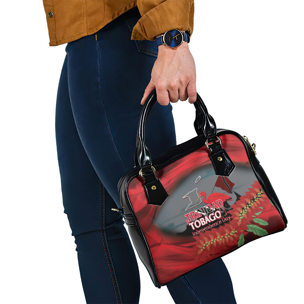 Trinidad and Tobago Independence Day Shoulder Handbag Scarlet Ibis And Chaconia Flowers