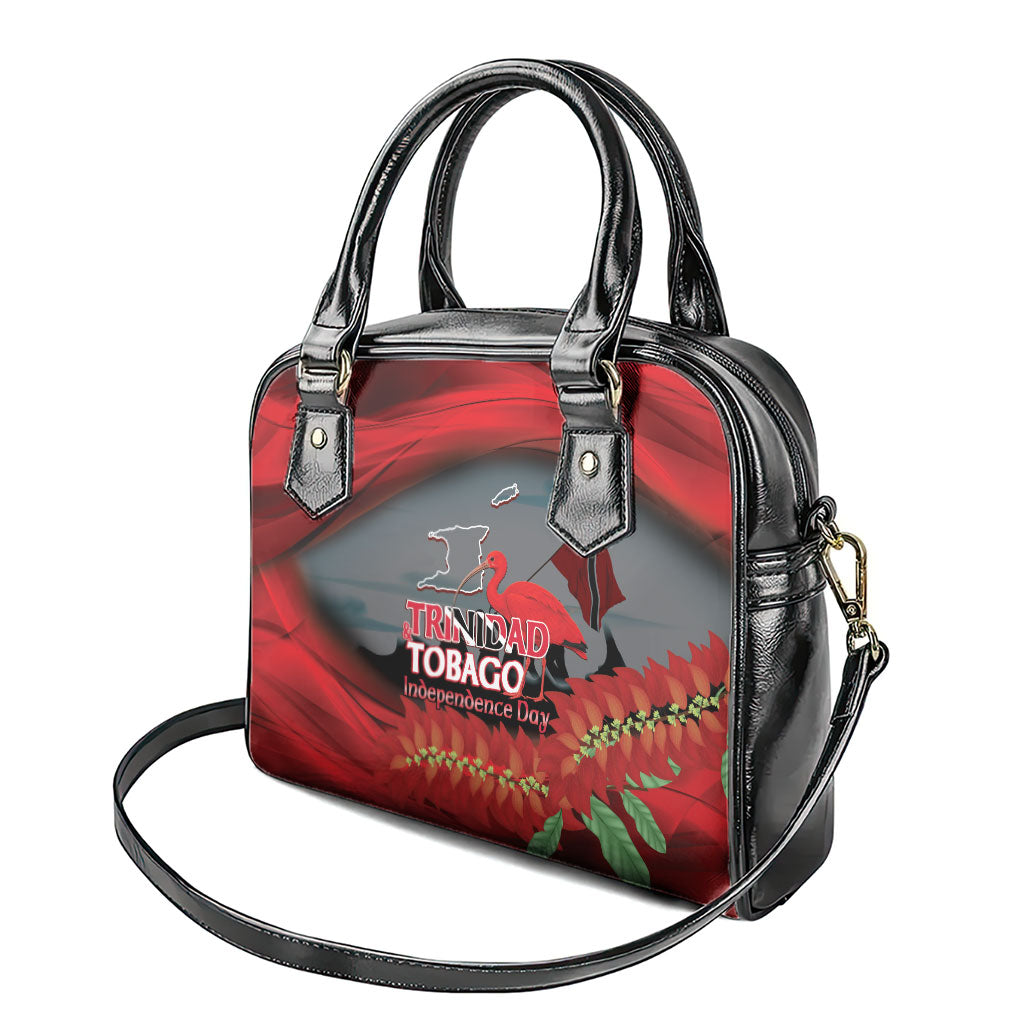 Trinidad and Tobago Independence Day Shoulder Handbag Scarlet Ibis And Chaconia Flowers