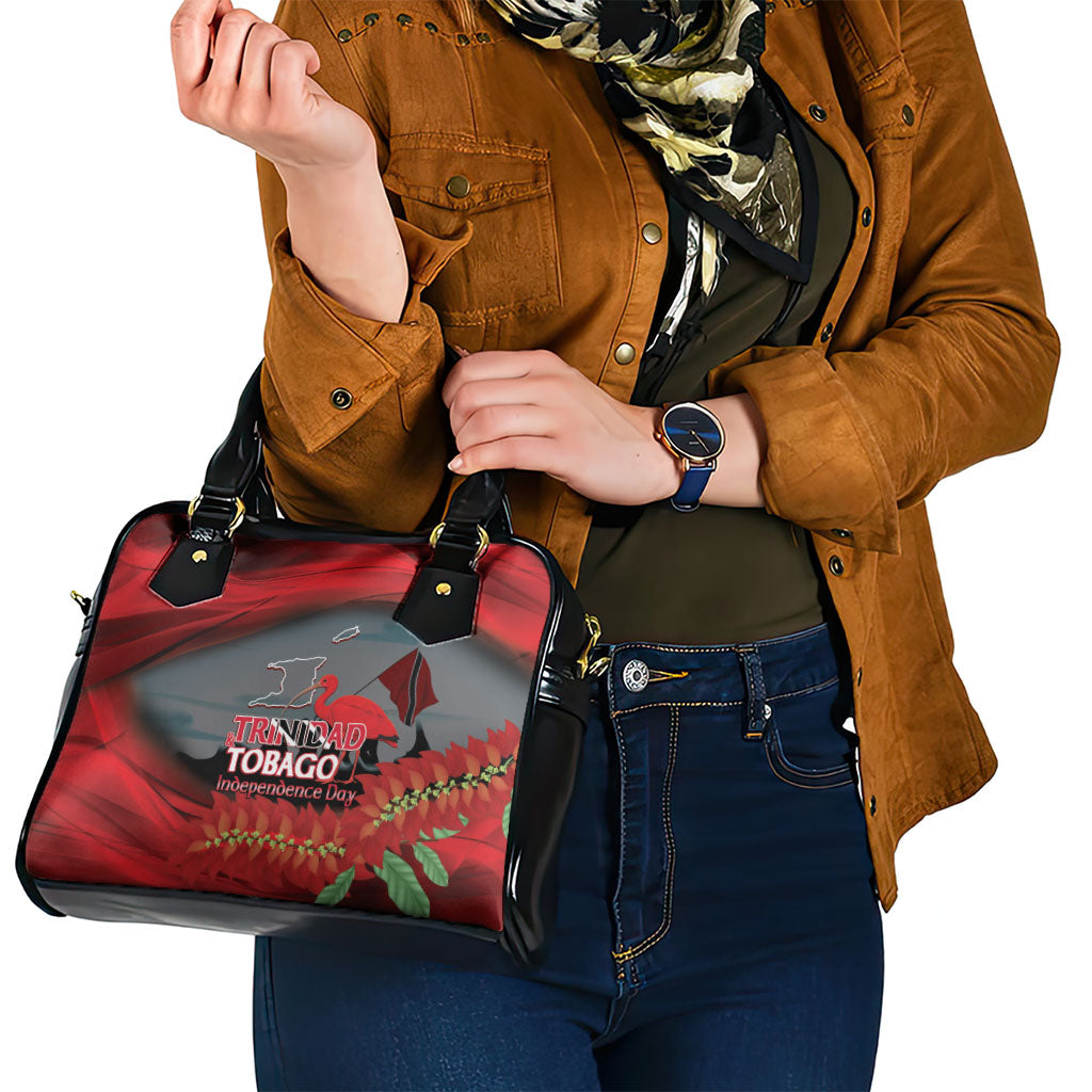 Trinidad and Tobago Independence Day Shoulder Handbag Scarlet Ibis And Chaconia Flowers