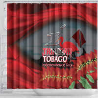 Trinidad and Tobago Independence Day Shower Curtain Scarlet Ibis And Chaconia Flowers