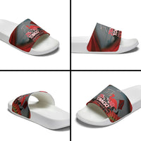 Trinidad and Tobago Independence Day Slide Sandals Scarlet Ibis And Chaconia Flowers