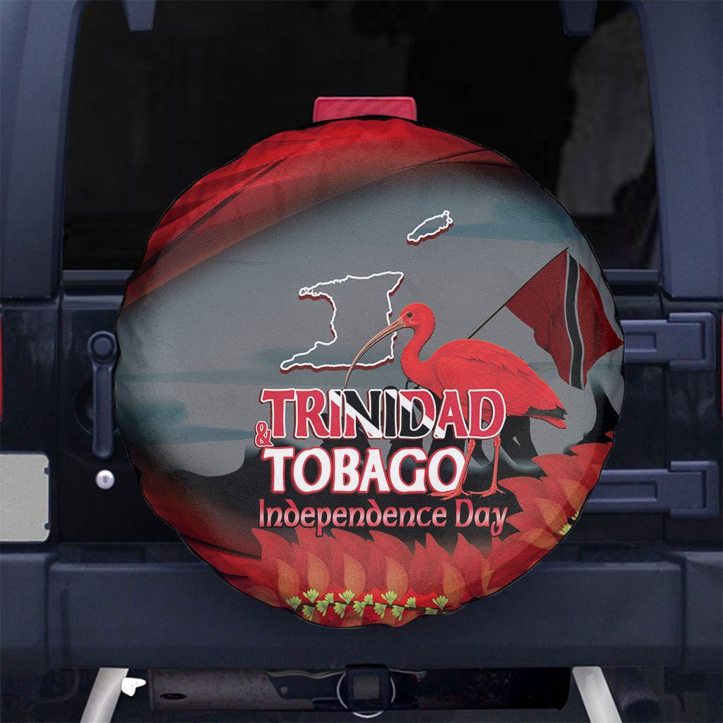 Trinidad and Tobago Independence Day Spare Tire Cover Scarlet Ibis And Chaconia Flowers