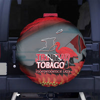 Trinidad and Tobago Independence Day Spare Tire Cover Scarlet Ibis And Chaconia Flowers