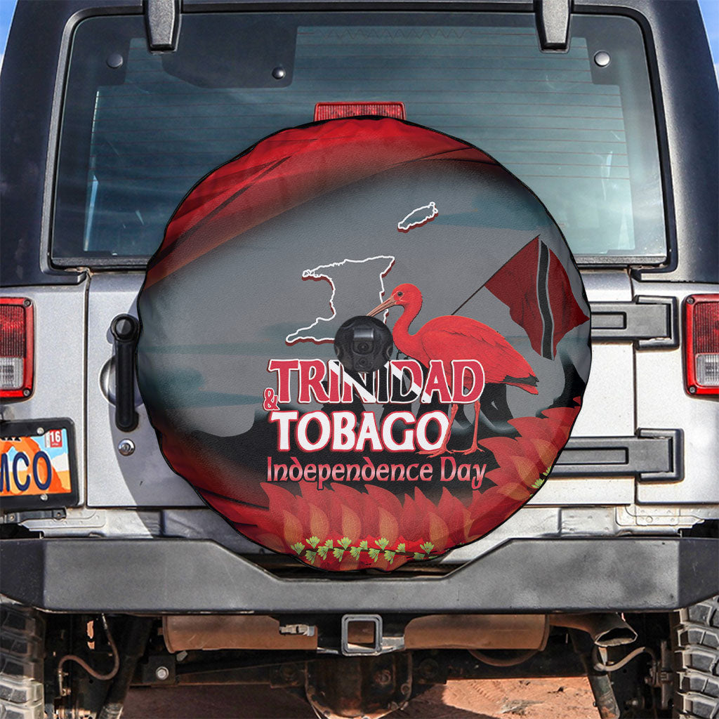 Trinidad and Tobago Independence Day Spare Tire Cover Scarlet Ibis And Chaconia Flowers