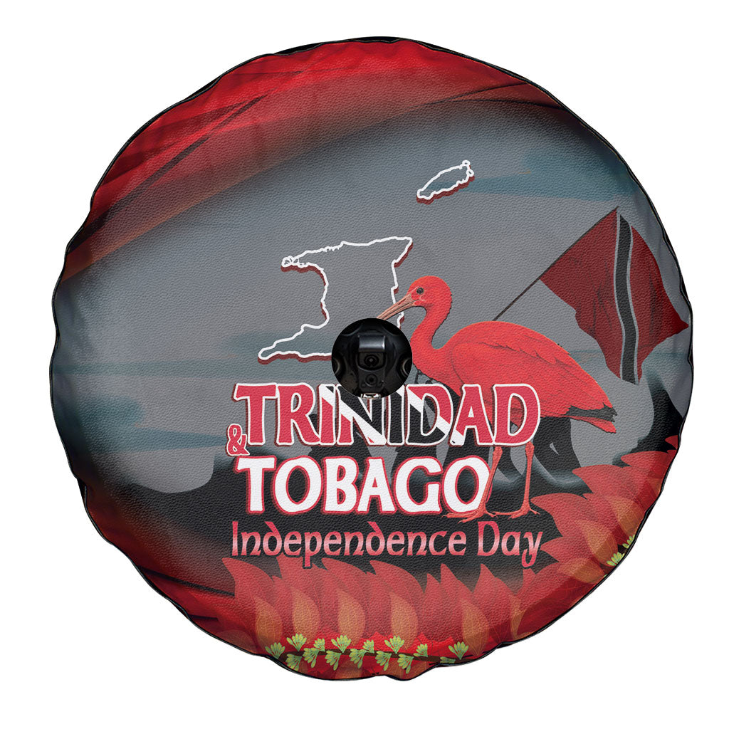 Trinidad and Tobago Independence Day Spare Tire Cover Scarlet Ibis And Chaconia Flowers