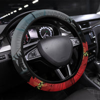 Trinidad and Tobago Independence Day Steering Wheel Cover Scarlet Ibis And Chaconia Flowers