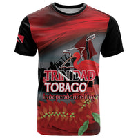 Personalized Trinidad and Tobago Independence Day T Shirt Scarlet Ibis And Chaconia Flowers