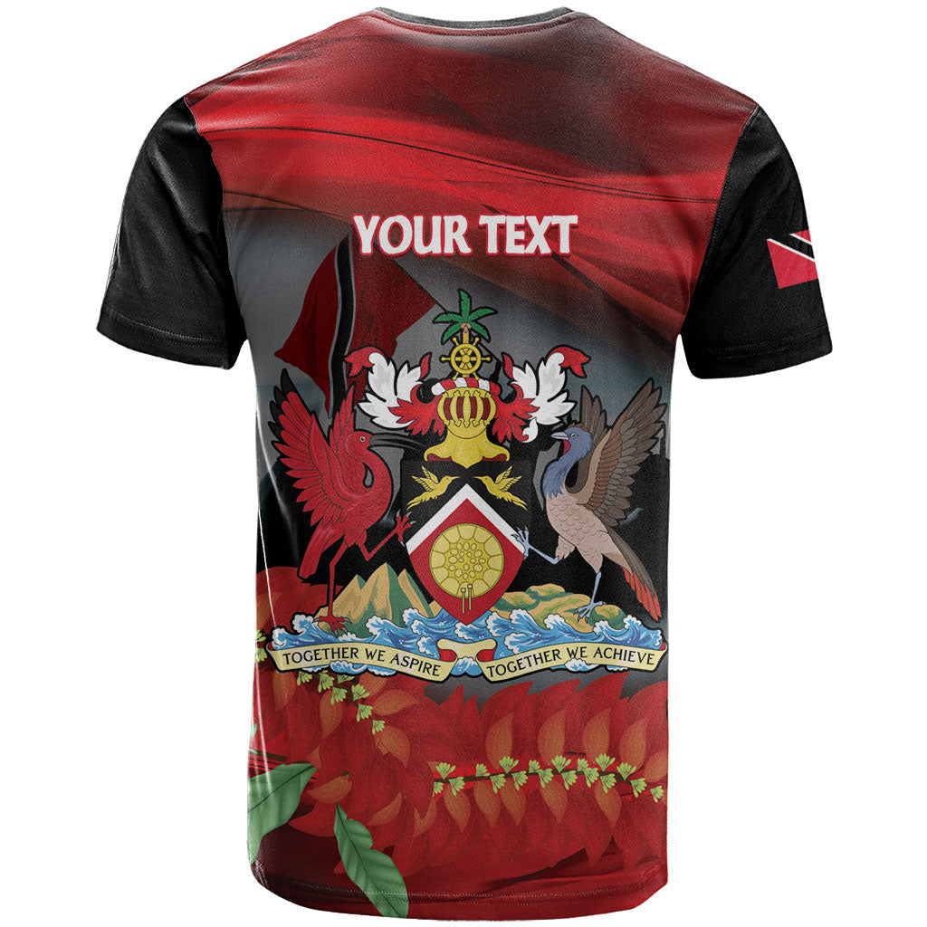 Personalized Trinidad and Tobago Independence Day T Shirt Scarlet Ibis And Chaconia Flowers