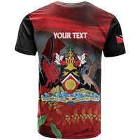 Personalized Trinidad and Tobago Independence Day T Shirt Scarlet Ibis And Chaconia Flowers