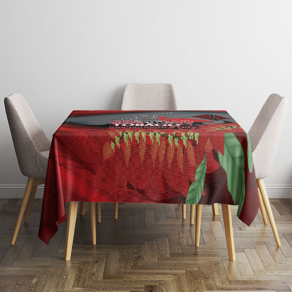 Trinidad and Tobago Independence Day Tablecloth Scarlet Ibis And Chaconia Flowers