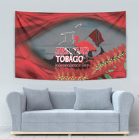Trinidad and Tobago Independence Day Tapestry Scarlet Ibis And Chaconia Flowers