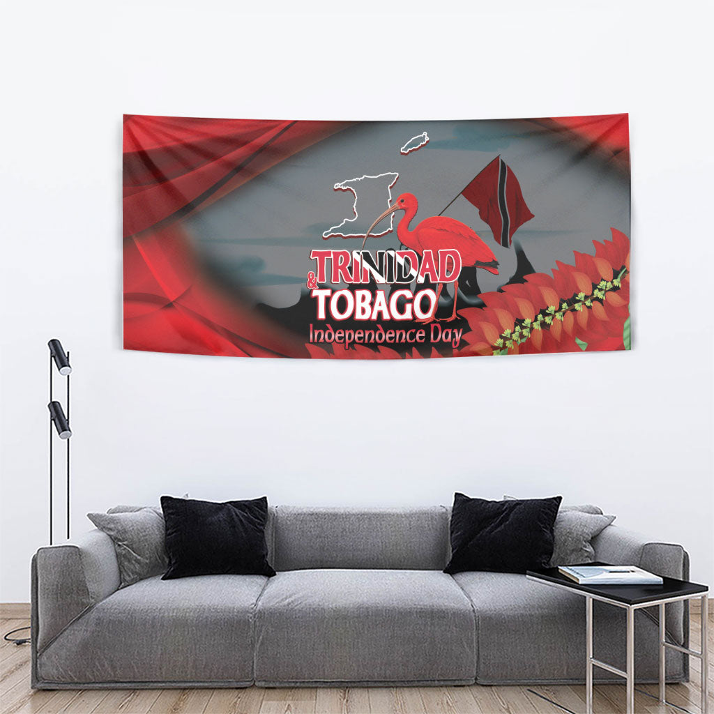Trinidad and Tobago Independence Day Tapestry Scarlet Ibis And Chaconia Flowers