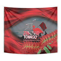 Trinidad and Tobago Independence Day Tapestry Scarlet Ibis And Chaconia Flowers