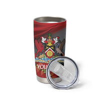Personalized Trinidad and Tobago Independence Day Tumbler Cup Scarlet Ibis And Chaconia Flowers