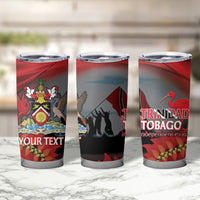 Personalized Trinidad and Tobago Independence Day Tumbler Cup Scarlet Ibis And Chaconia Flowers