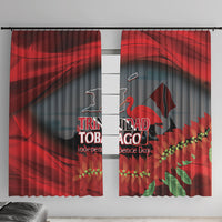 Trinidad and Tobago Independence Day Window Curtain Scarlet Ibis And Chaconia Flowers