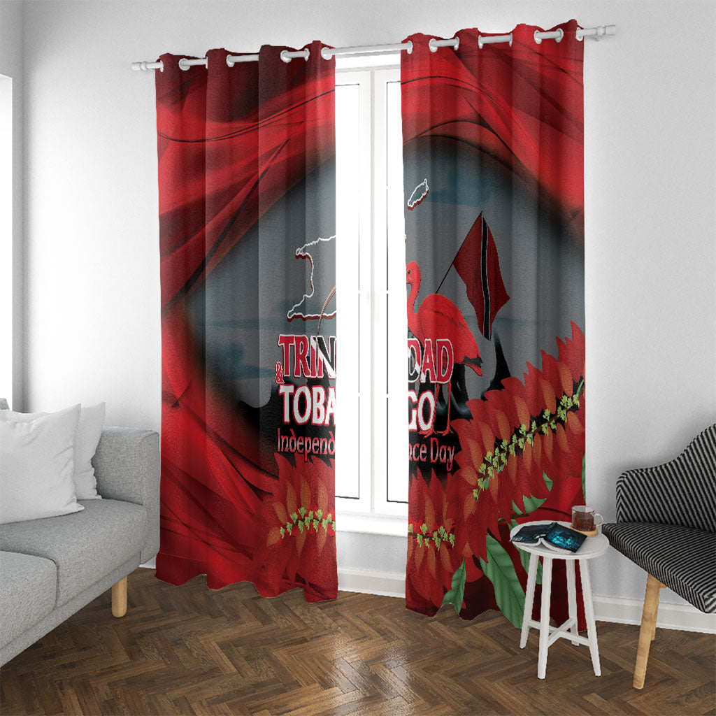 Trinidad and Tobago Independence Day Window Curtain Scarlet Ibis And Chaconia Flowers