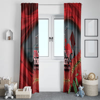 Trinidad and Tobago Independence Day Window Curtain Scarlet Ibis And Chaconia Flowers