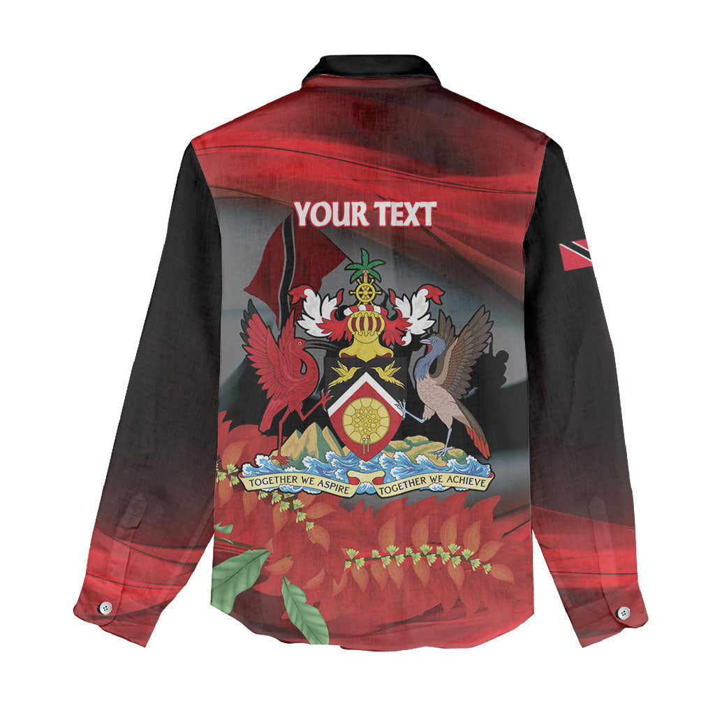 Personalized Trinidad and Tobago Independence Day Women Casual Shirt Scarlet Ibis And Chaconia Flowers