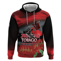 Personalized Trinidad and Tobago Independence Day Zip Hoodie Scarlet Ibis And Chaconia Flowers