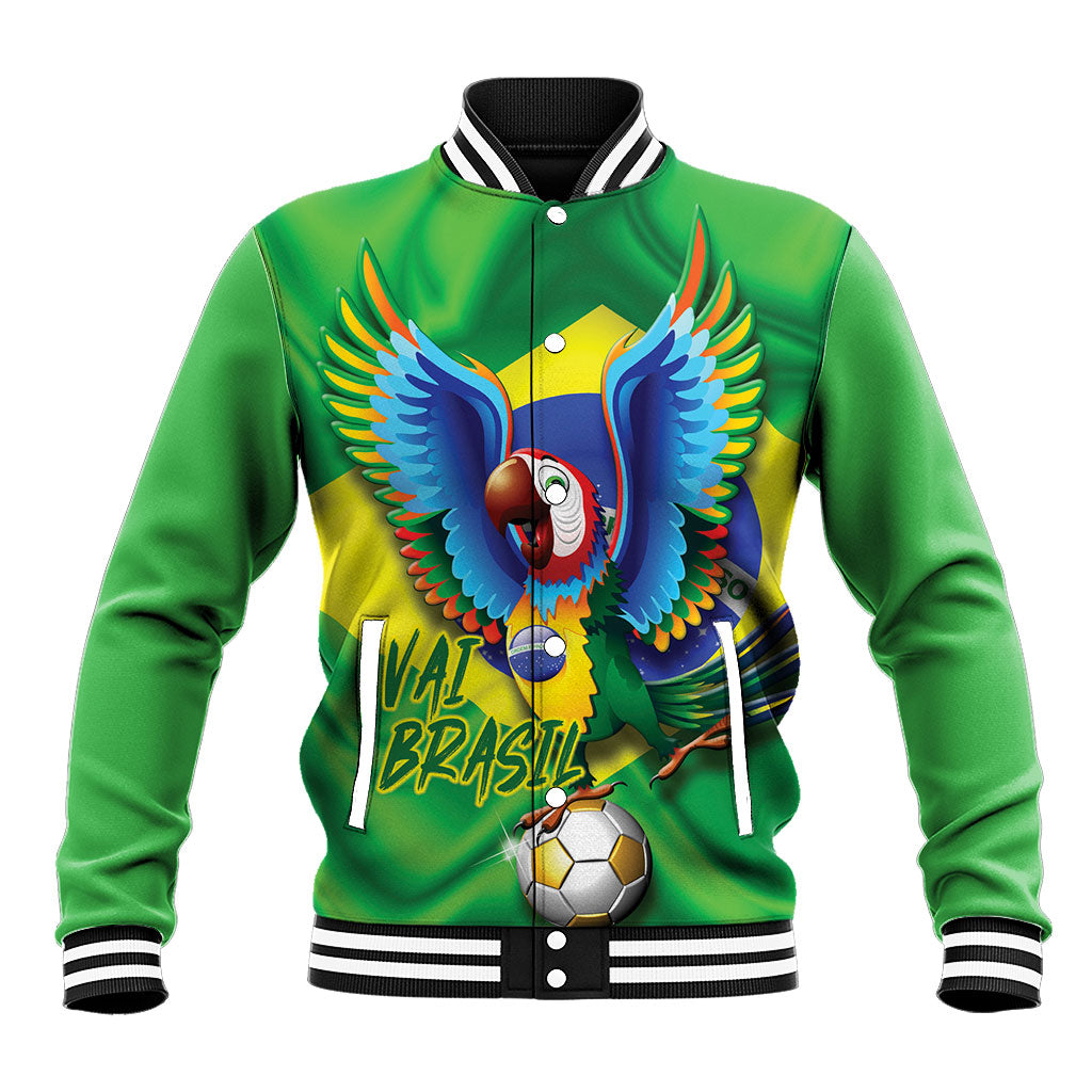 Vai Brasil Football Baseball Jacket 2026 Go Canarinho Macaw Parrot Flag Proud