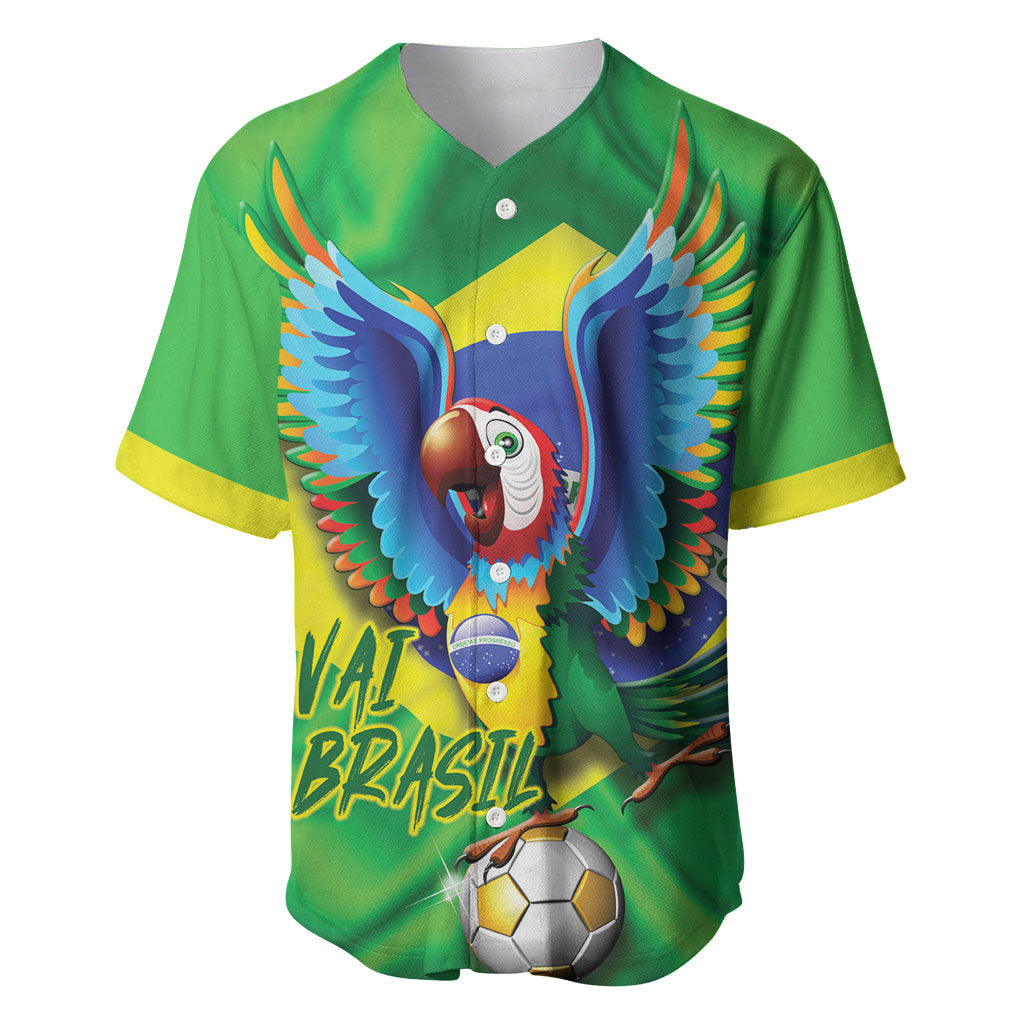 Vai Brasil Football Baseball Jersey 2026 Go Canarinho Macaw Parrot Flag Proud