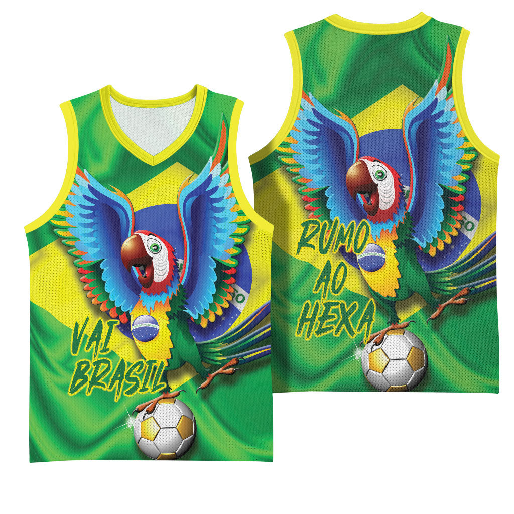 Vai Brasil Football Basketball Jersey 2026 Go Canarinho Macaw Parrot Flag Proud