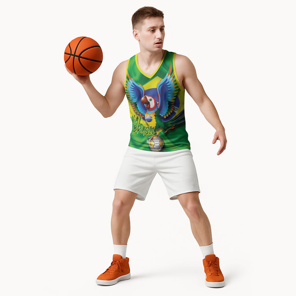 Vai Brasil Football Basketball Jersey 2026 Go Canarinho Macaw Parrot Flag Proud
