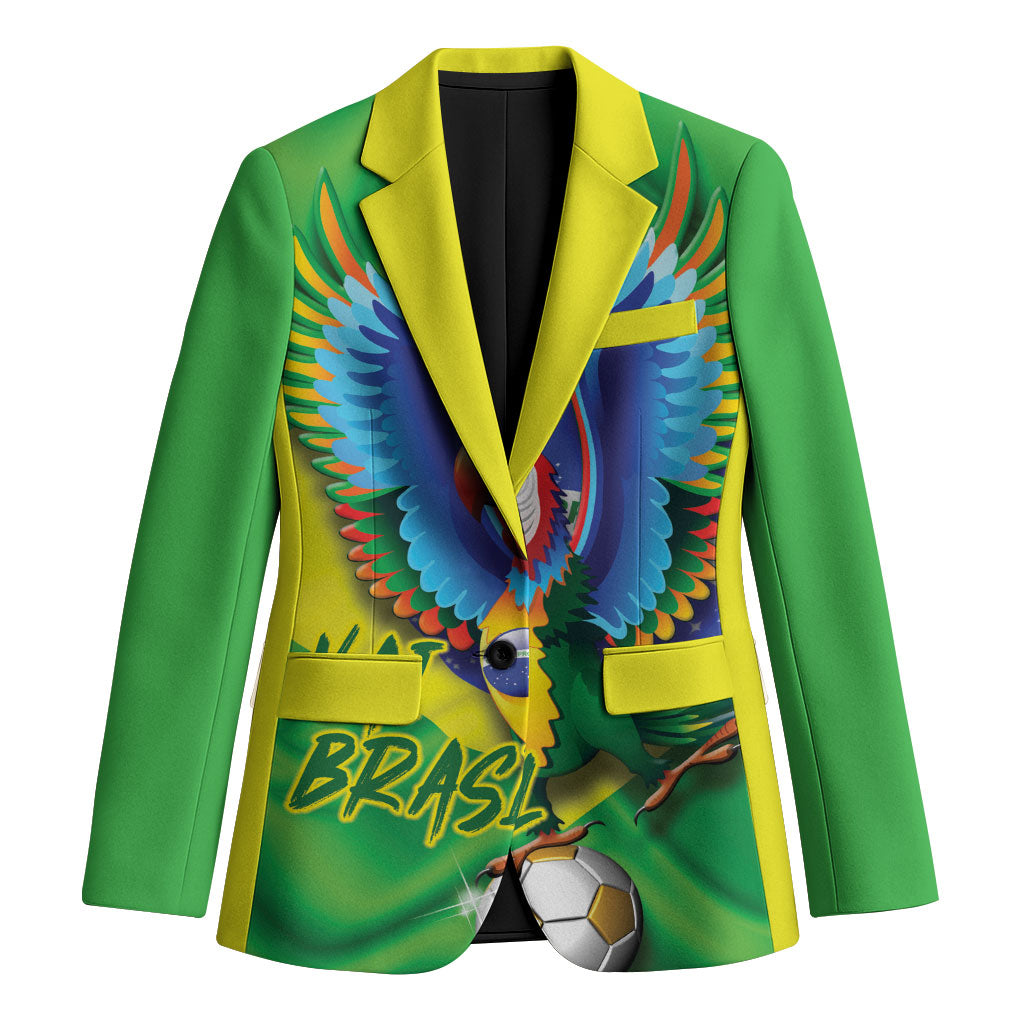 Vai Brasil Football Blazer 2026 Go Canarinho Macaw Parrot Flag Proud