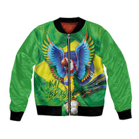 Vai Brasil Football Bomber Jacket 2026 Go Canarinho Macaw Parrot Flag Proud