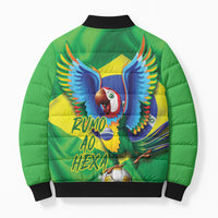 Vai Brasil Football Bomber Puffer Jacket 2026 Go Canarinho Macaw Parrot Flag Proud