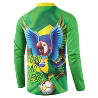 Vai Brasil Football Button Sweatshirt 2026 Go Canarinho Macaw Parrot Flag Proud
