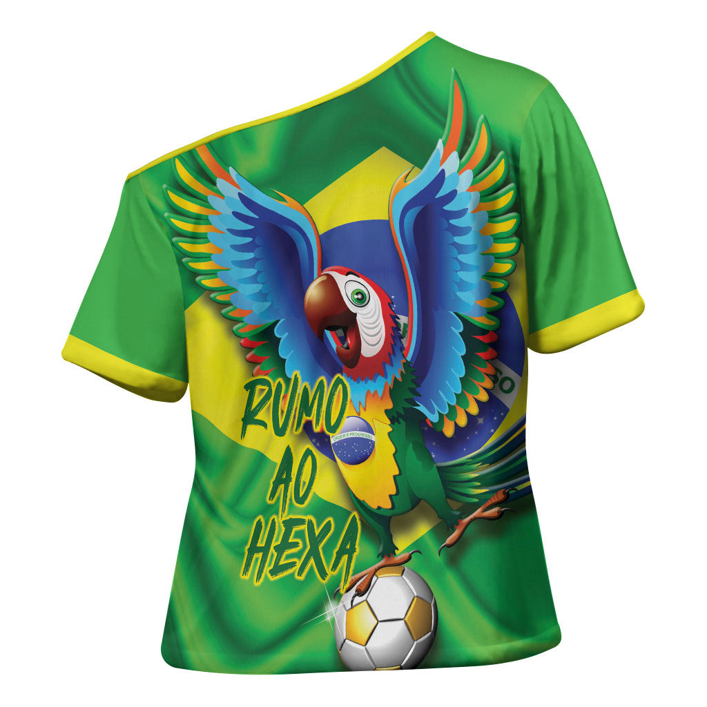 Vai Brasil Football Cross Shoulder Shirt 2026 Go Canarinho Macaw Parrot Flag Proud