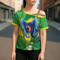 Vai Brasil Football Cross Shoulder Shirt 2026 Go Canarinho Macaw Parrot Flag Proud