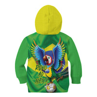 Vai Brasil Football Kid Hoodie 2026 Go Canarinho Macaw Parrot Flag Proud