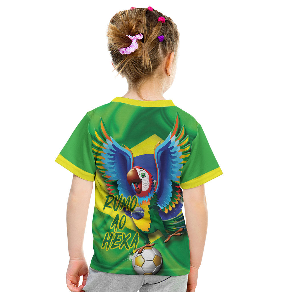 Vai Brasil Football Kid T Shirt 2026 Go Canarinho Macaw Parrot Flag Proud