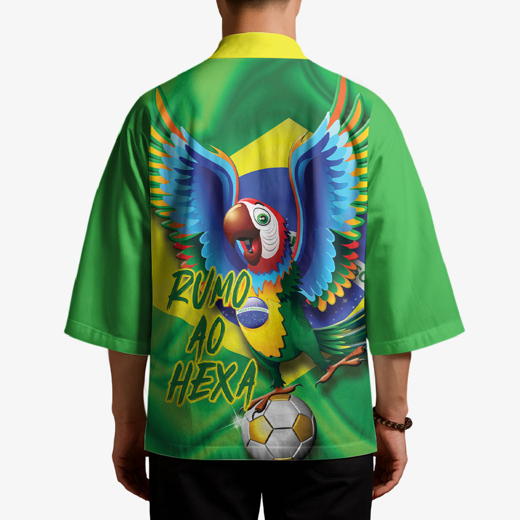 Vai Brasil Football Kimono 2026 Go Canarinho Macaw Parrot Flag Proud