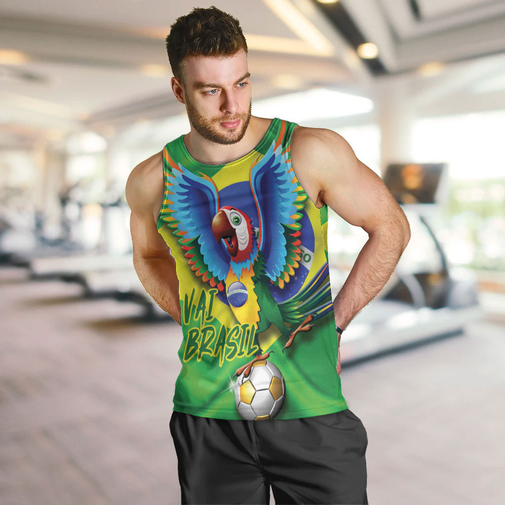 Vai Brasil Football Men Tank Top 2026 Go Canarinho Macaw Parrot Flag Proud
