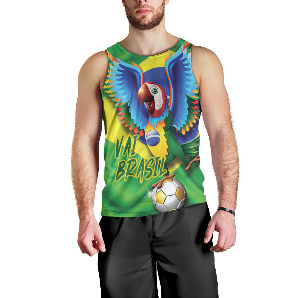 Vai Brasil Football Men Tank Top 2026 Go Canarinho Macaw Parrot Flag Proud