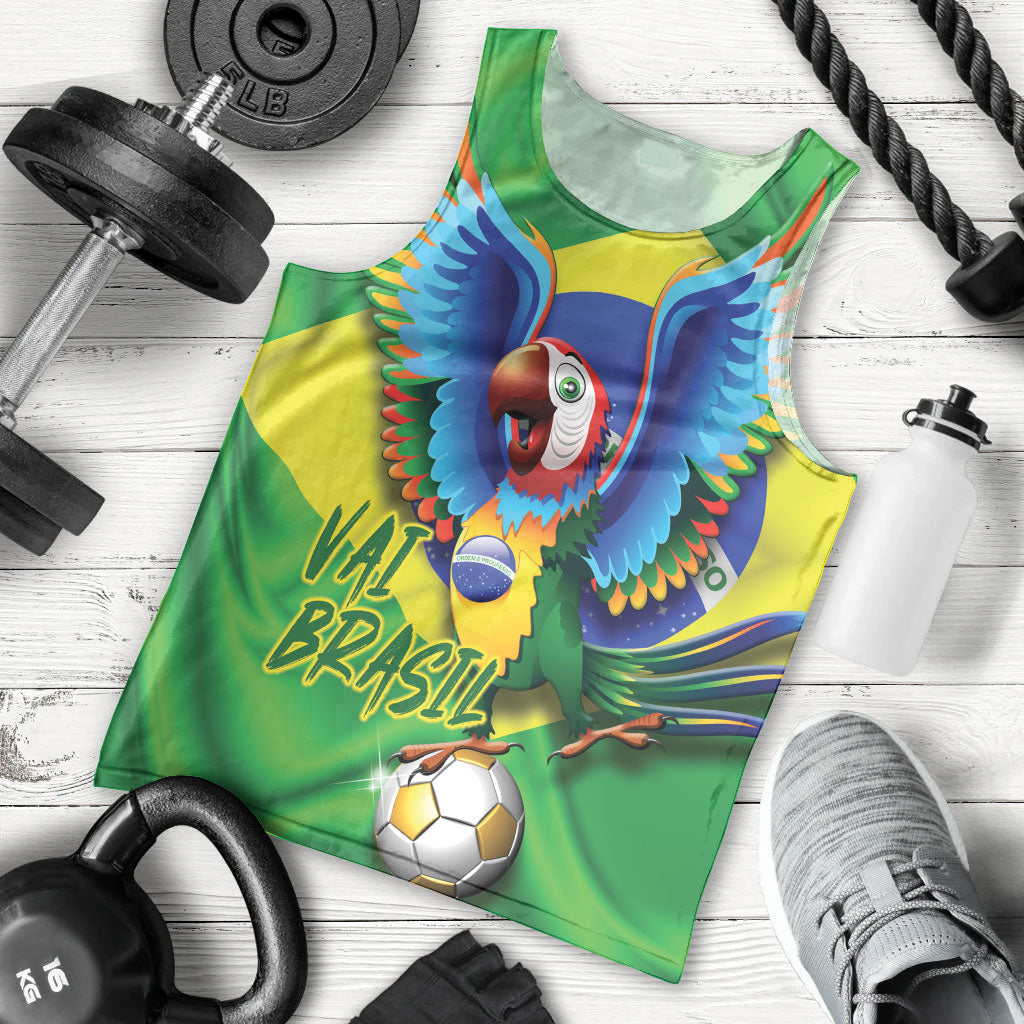 Vai Brasil Football Men Tank Top 2026 Go Canarinho Macaw Parrot Flag Proud