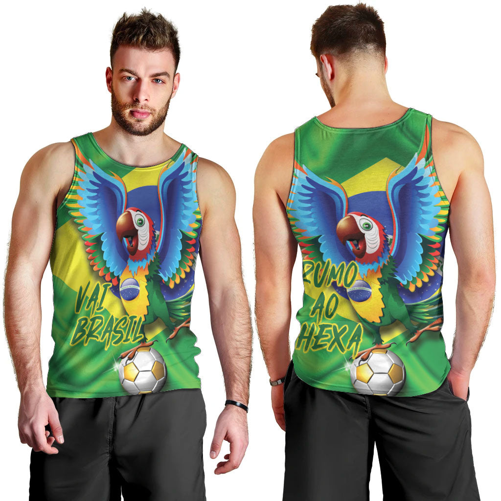 Vai Brasil Football Men Tank Top 2026 Go Canarinho Macaw Parrot Flag Proud