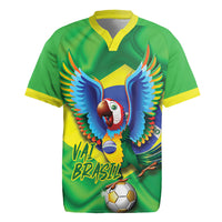 Vai Brasil Football Rugby Jersey 2026 Go Canarinho Macaw Parrot Flag Proud